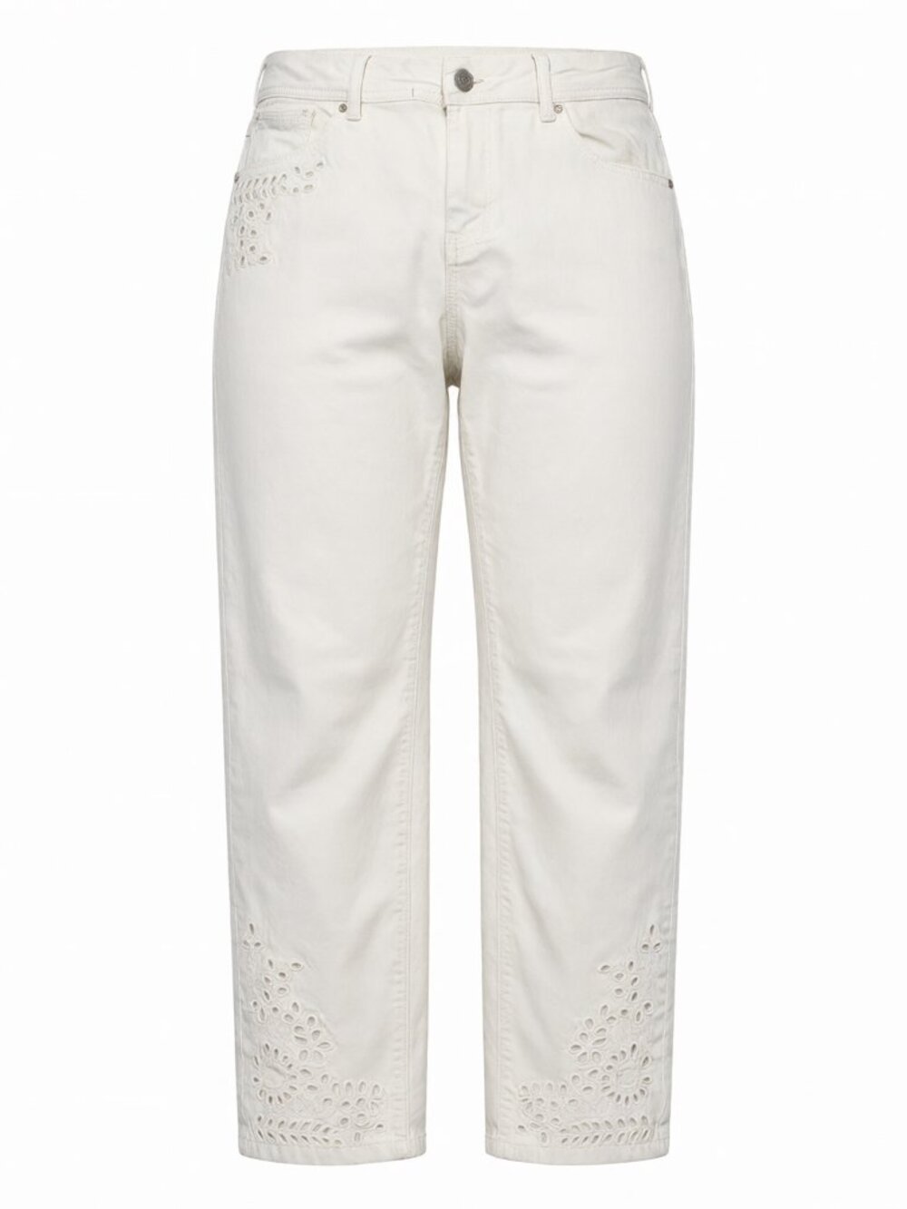 Bob Timberlake Women's White Crochet Eyelet Stretch Jeans Size 12